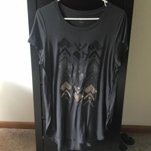 Dark gray, large, apt 9 tunic tee